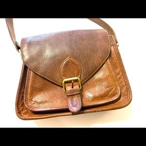 Joyn Brown Italian Leather Crossbody Bag
